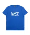 Ea7 Logo Printed Round Collar T-shirt In Blue