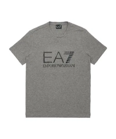 Ea7 Logo T-shirt With Round Neck In Gray