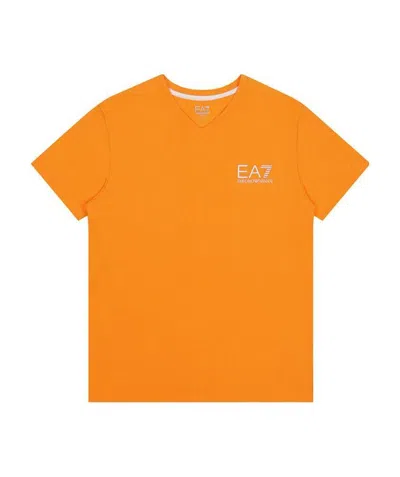 Ea7 Logo T-shirt With Round Neck In Orange