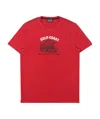 Ea7 Logo T-shirt With Round Neck In Red