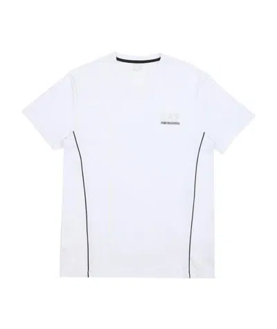 Ea7 Logo T-shirt With Round Neck In White