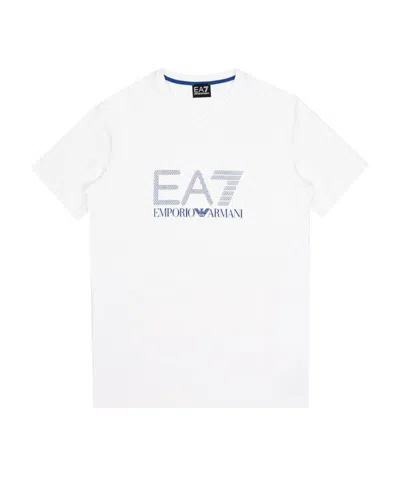 Ea7 Logo T-shirt With Round Neck In White