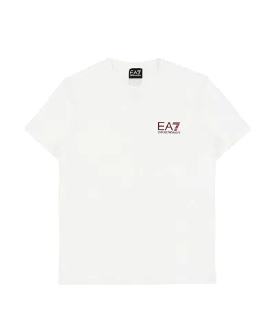 Ea7 Logo T-shirt With Round Neck In White