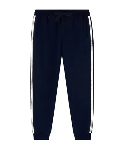 Ea7 Logo-tape Track Pants In Blue