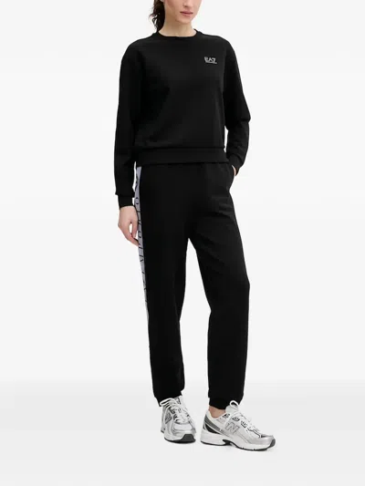 Ea7 Logo Tape Track Suit Set In Black