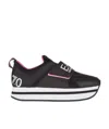 Ea7 Logo Thick-soled Leisure Sports Shoes In Black