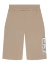 Ea7 Logo Track Shorts In Neutral