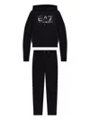 Ea7 Organic Cotton-blend Tracksuit With Oversized Logo In Black