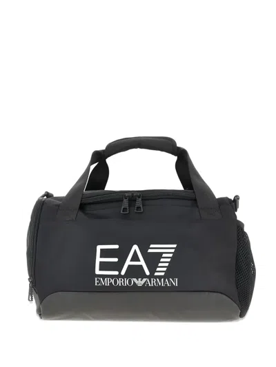 Ea7 Logo Travel Bag In Black