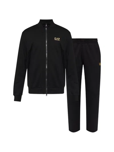 Ea7 Logo Trousers In Black