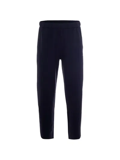 Ea7 Logo Trousers In Blue