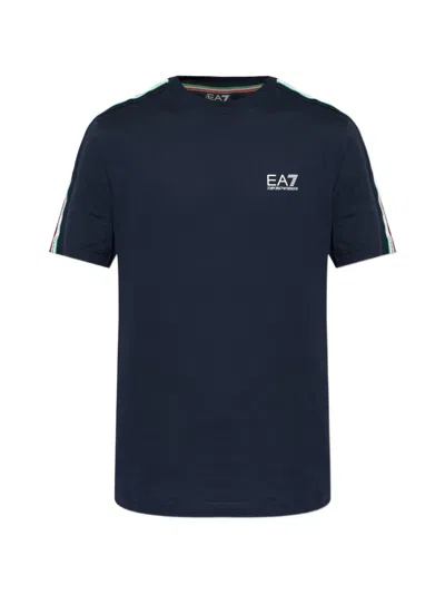 Ea7 Logo T-shirt In Blue