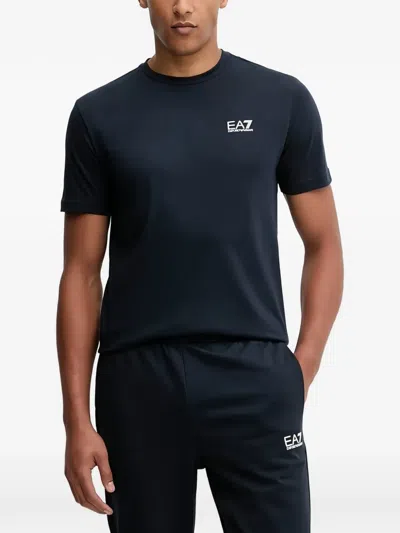 Ea7 Logo T-shirt In Blue