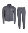 Ea7 Logo Printed Two-piece Sports Suit In Gray