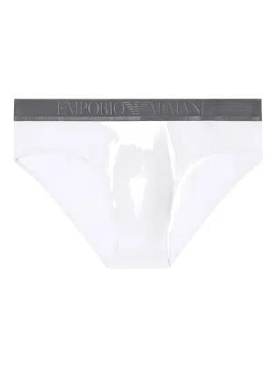 Ea7 Logo-waistband Briefs In White