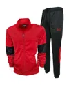Ea7 Logo Zipper Sports Suit In Red