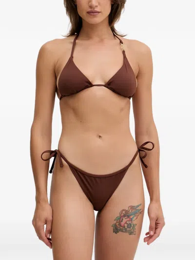 Ea7 Logo-detail Bikini In Brown