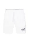 Ea7 Ventus7 Technical Fabric Shorts In White
