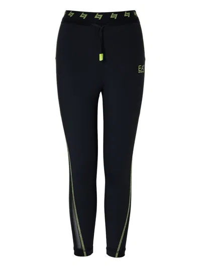 Ea7 Logo-detail Leggings In Blue