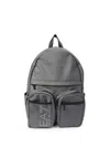 Ea7 Printed Logo Polyester Backpack In Gray