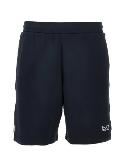 Ea7 Logo-detail Shorts In Blue