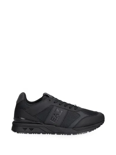 Ea7 Logo-detail Sneakers In Black