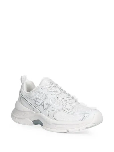 Ea7 Logo-detail Sneakers In White