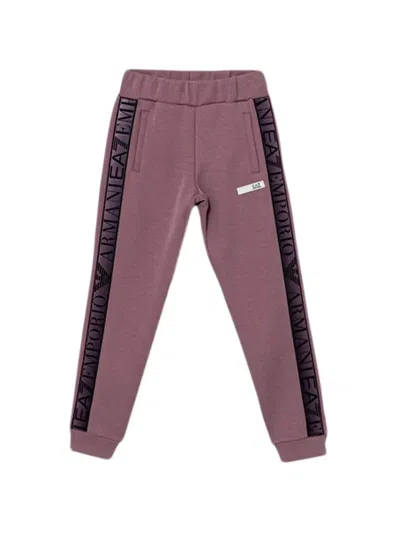 Ea7 Kids' Logo-detail Track Pants In Purple