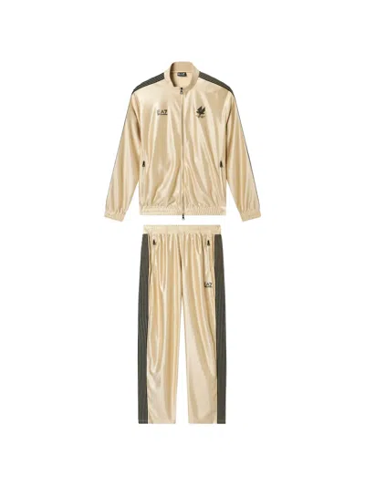 Ea7 Logo-detail Tracksuit In Neutral