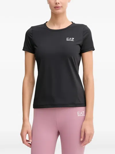 Ea7 Logo-detail T-shirt In Black