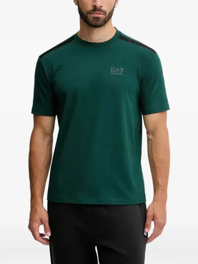 Ea7 Logo-detail T-shirt In Green