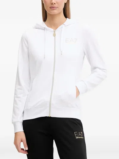 Ea7 Logo-embellished Tracksuit In White