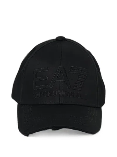 Ea7 Logo-embroidered Baseball Cap In Black