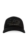 Ea7 Logo-embroidered Baseball Cap In Black