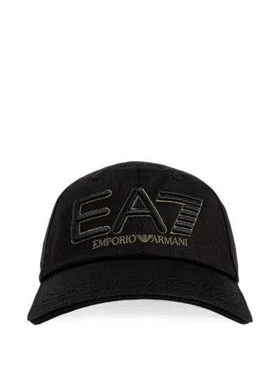 Ea7 Logo-embroidered Baseball Cap In Black