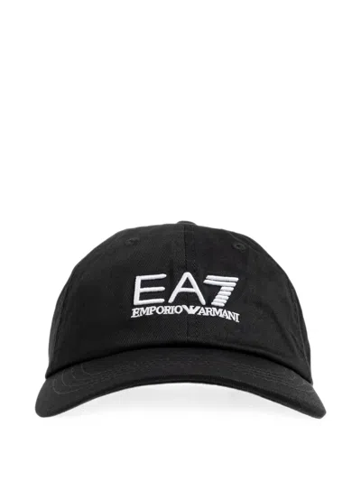 Ea7 Logo-embroidered Baseball Cap In Gold