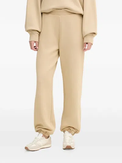Ea7 Logo-embroidered Track Pants In Neutral