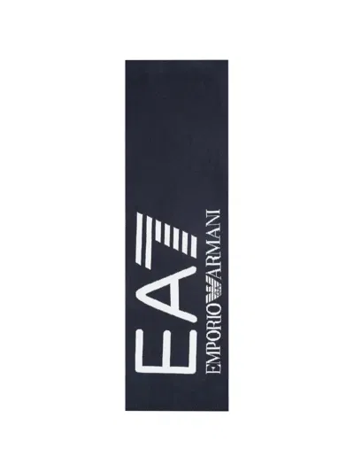 Ea7 Logo-intarsia Scarf In Multi