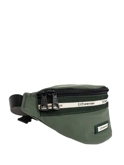 Ea7 Logo-patch Belt Bag In Green