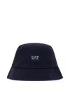 Ea7 Logo-patch Bucket Hat In Metallic