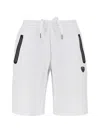 Ea7 Logo-patch Drawstring Shorts In White