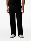 Ea7 Logo-patch Drawstring Track Pants In Black