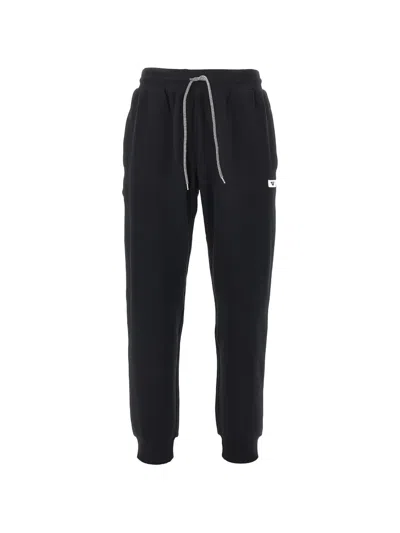 Ea7 Logo-patch Drawstring Track Pants In Black