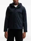 Ea7 Logo-patch Hooded Jacket In Blue