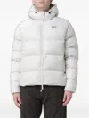 Ea7 Logo-patch Padded Coat In White