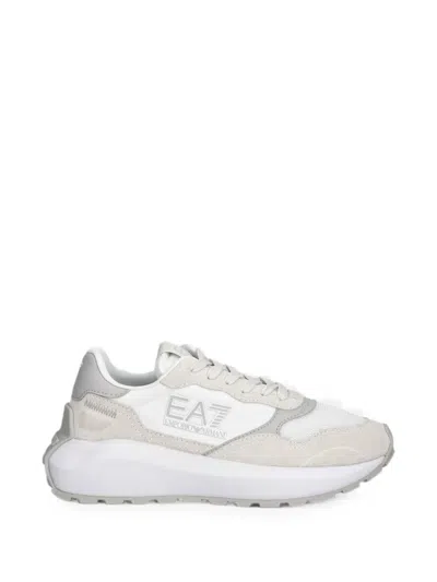Ea7 Logo-patch Panelled Sneakers In Neutral