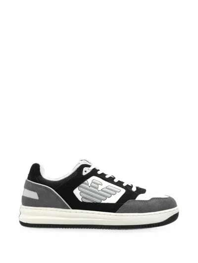 Ea7 Logo-patch Sneakers In Gray