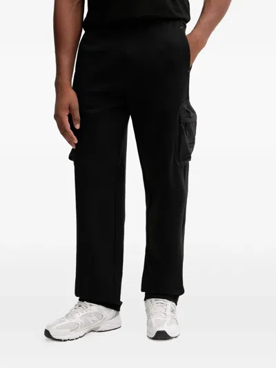 Ea7 Logo-patch Track Pants In Black