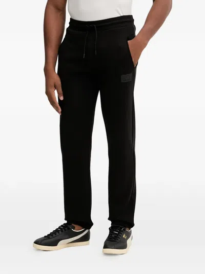 Ea7 Logo-patch Track Pants In Black
