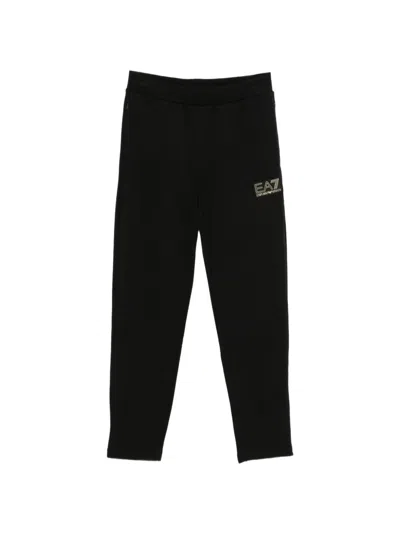 Ea7 Logo-patch Track Pants In Black